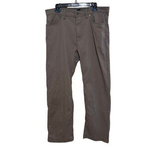 PrAna Brion Slim Fit Chino Pants Men 36x30 Brown Stretch Hiking Outdoor Gorpcore